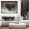 Designart - Bull Running on Vintage Paper - Animal Canvas Art Print in Black Frame